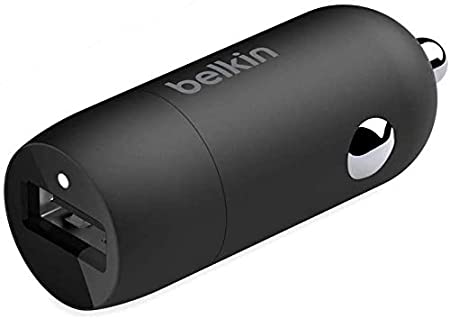 Belkin Quick Charge USB Car Charger 18W (Qualcomm Quick Charge 3.0 Charger compatible with Samsung Galaxy Note9, S9, S8, S7, S6, more)