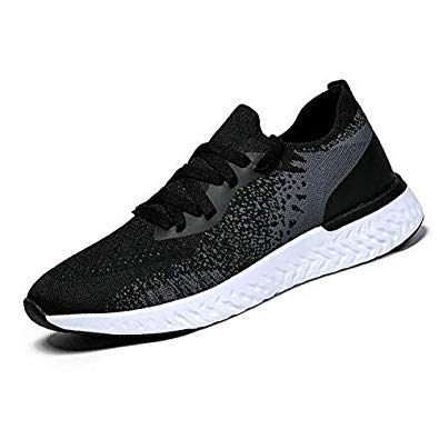 QZX Men's Slip on Shoes Black White Grey Non Slip Outdoor Sneakers Walking Athletic Workout Shoes Casual Fashion Lightweight Shoes for Men