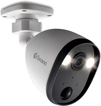 Swann Wireless Outdoor Home Security Camera, Spotlight, Weatherproof, Color Night Vision, Heat & Motion Sensor Light, Spotlights, 2-Way Talk and Siren, SWIFI-SPOTCAM (SWIFI-SPOTCAM-GL)