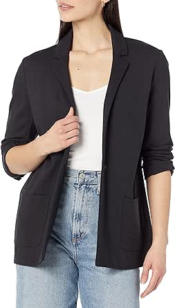 Amazon Essentials Women's Relaxed-Fit Soft Ponte Blazer