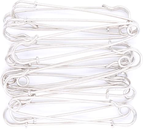 Safety Pins Large Heavy Duty Safety Pin - LeBeila 12pcs Blanket Pins 3 Inch Stainless Steel Wire Safety Pin Extra Sturdy Bulk Pins for Blankets, Skirts, Crafts, Kilts (3.5"-12pcs, Silver)