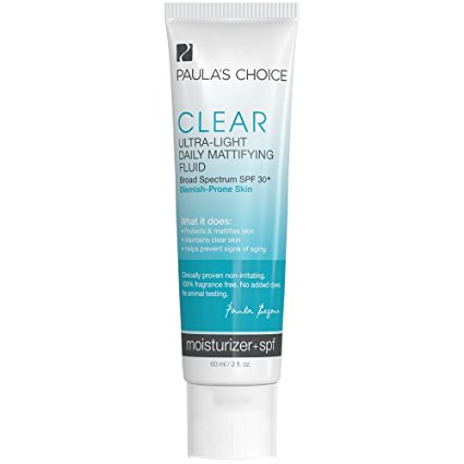 Paula's Choice CLEAR Ultra-Light Daily Fluid SPF 30  Anti-Aging Moisturizer for Blemish-Prone or Oily Skin - 2 oz