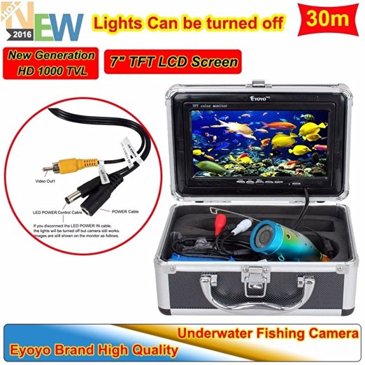Eyoyo Original 30m Professional Fish Finder Underwater Fishing Video Camera 7" Color HD Monitor 1000TVL HD CAM