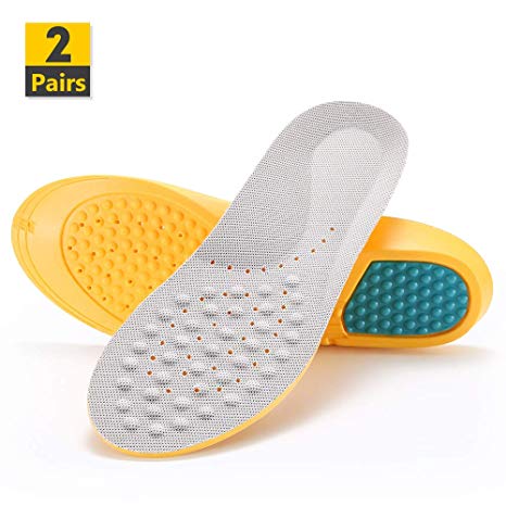2 Pairs Arch Support Insoles for Men & Women, Sports High Performance Full-Length Shoe Inserts