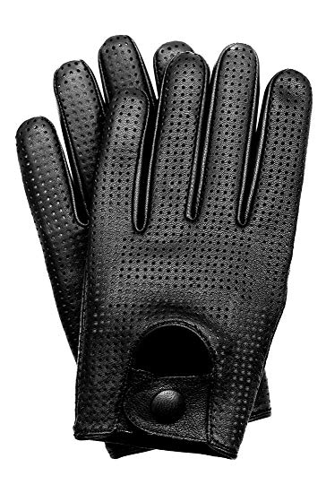 Riparo Motorsports Men's Genuine Leather Mesh Perforated Summer Driving Motorcycle Gloves