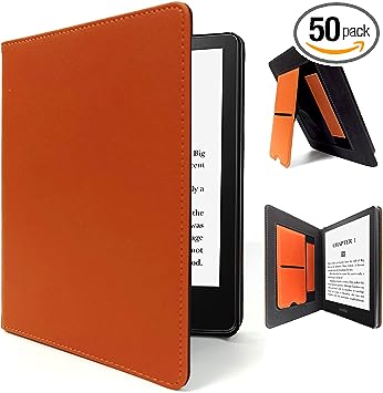 Case for Kindle Paperwhite eReader (6.8", 11th Generation, 2021 Release), Riaour Premium PU Leather Sleeve Cover with Auto Sleep Wake Hand Strap Foldable Stand Card Slot (Brown)