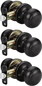 goldenwarm Bronze Passage Door Knobs, Oil Rubbed Bronze Closet Door Knobs Interior, Bronze Passage Door Knobs Set for Hallway Closet (3 Pack, Oil Rubbed Bronze)