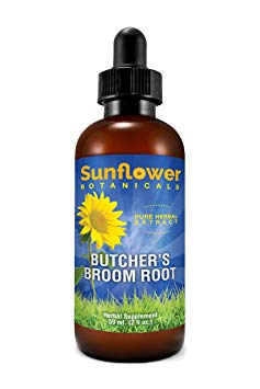 Butcher's Broom Extract, All Natural, 2 Ounces, Dropper-Top Glass Bottle