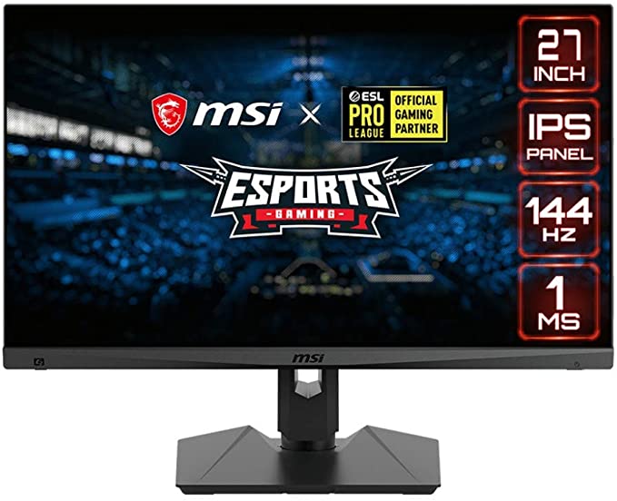 MSI Full HD Gaming RGB Non-Glare Super Narrow Bezel 1ms 1920 x 1080 144Hz Refresh Rate Adjustable Height Arm FreeSync 27” IPS Gaming Monitor (Optix MAG274R)