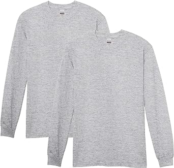 Gildan Adult Heavy Cotton Long Sleeve T-Shirt, Style G5400, 2-Pack