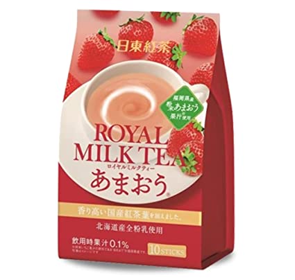 Nitto Tea Royal Milk Tea Amaou Strawberry Flavor (10 sticks)