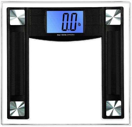 BalanceFrom High Accuracy Digital Bathroom Scale with 43 Large Backlight Display and Step-on Technology Black