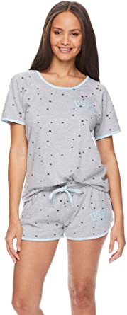 U.S. Polo Assn. Womens Short Sleeve Shirt and Lounge Pajama Shorts with Pockets Sleepwear Set