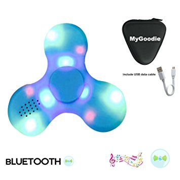 My Goodie LED Light MINI Bluetooth Audio Hand Spinner Tri Fidget Music Speaker,Perfect For ADD,ADHD,Autism and Pressure Relief Killing Time Finger Toy (Blue)