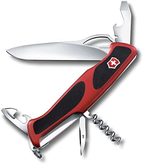 Victorinox Swiss Army RangerGrip 61 Pocket Knife, 130mm, Black/Red