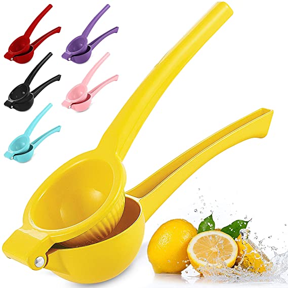 Zulay Premium Quality Metal Lemon Squeezer, Citrus Juicer, Manual Press for Extracting the Most Juice Possible