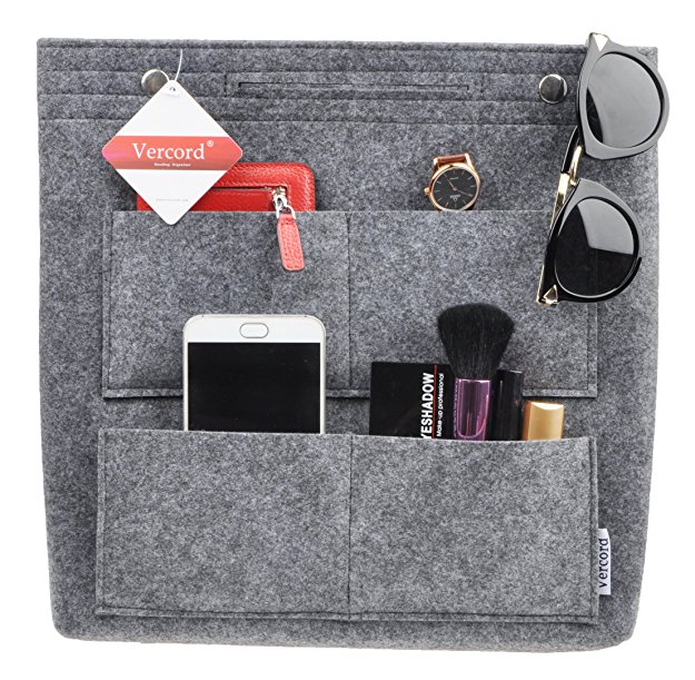 Vercord Felt Tote Handbag Purse Pocketbook Organizer Insert Divider Shaper Bag in Bag