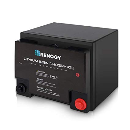 Renogy 50 AH Lithium-Iron Phosphate Battery 12 Volt 50Ah for RV, Solar, Marine, and Off-Grid Applications