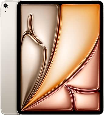 Apple iPad Air 13-inch (M2): Liquid Retina display, 128GB, Landscape 12MP Front Camera/12MP Back Camera, Wi-Fi 6E   5G Cellular with eSIM, Touch ID, All-Day Battery Life — Starlight