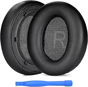 Ear Pads Replacement for Anker Soundcore Space Q45 Headphone by MMOBIEL - Protein PU Ear Pad Cushions - Earpads Replacement - Black