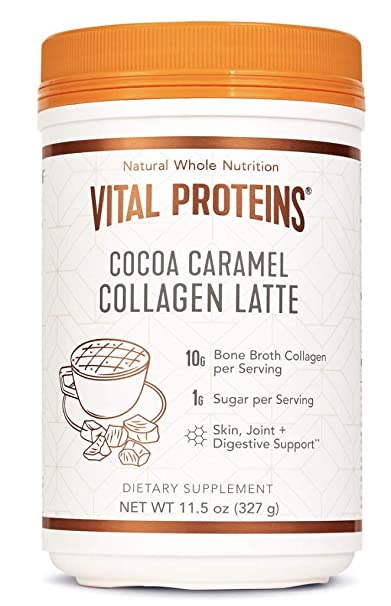 Vital Proteins Collagen Lattes - MCTs for Keto, 10g of USDA Organic Bone Broth protein, Low Sugar, (Cocoa Caramel)