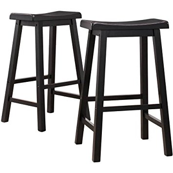 Ashby Bar Stools 29", Set of 2, Black Rubbed