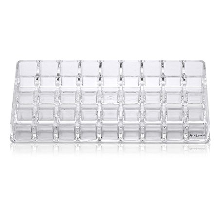 FunLand Clear Transparant 4 Tier 36 Spaces Acrylic Lipstick Organizer & Beauty Care Holder & Cosmetic Organizer & Jewellery Holder