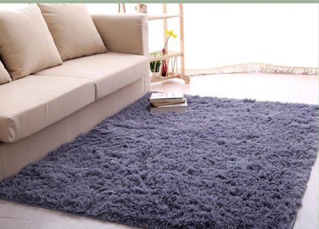 Ultra Soft 4.5 Cm Thick Indoor Morden Area Rugs Pads, New Arrival Fashion Color [Bedroom] [Livingroom] [Sitting-room] [Rugs] [Blanket] [Footcloth] for Home Decorate. Size: 4 Feet X 5 Feet (Gray)