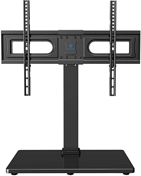 PERLESMITH Swivel Desktop TV Stand Mount for 37-65 Inch LCD OLED Flat/Curved Screen TVs-Height Adjustable Table Top TV Stand/Base with Wire Management, VESA 600x400mm up to 88lbs PSTVS18