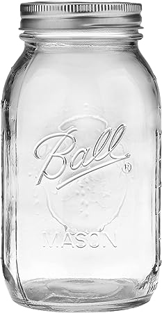 Ball Regular Mouth Quart (32 oz) Mason Jars with Lids and Bands, for Canning and Storage, 8 Count