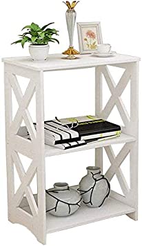 Riipoo Side Tables, Small End Bedside Table, White Nightstand Shelves for Small Spaces, Living Room, Bathroom, Office, Dorms