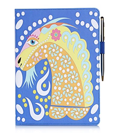 [Zodiac Series] iPad Air 2 Case Cover, FYY Premium Leather Case Smart Cover with Card Slots, Pocket, Elastic Hand Strap and Stylus Holder for Apple iPad Air 2 Capricorn (With Auto Wake/Sleep Feature)