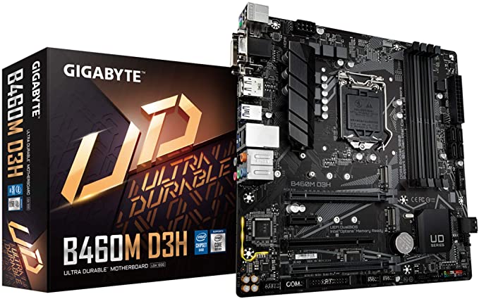 GIGABYTE B460M D3H (LGA1200/Intel/B460/Micro ATX/Dual M.2/SATA 6Gb/s,/USB 3.2 Gen 1/DDR4/Motherboard)