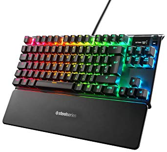 SteelSeries Apex 7 TKL Mechanical Gaming Keyboard, OLED Display, Red Switches, English QWERTY Layout