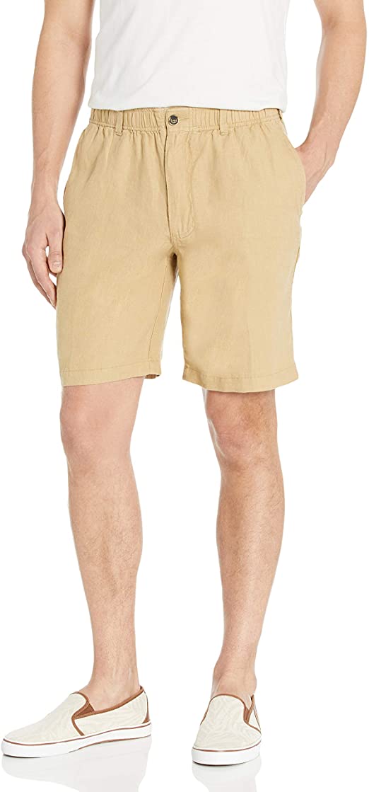 28 Palms Men's Standard Relaxed-fit 9" Inseam Linen Short with Drawstring