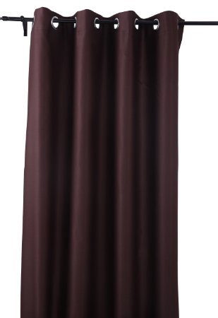 Deconovo Grommet Top Thermal Insulated Blackout Curtain For Bedroom 52x63 Inch Chocolate