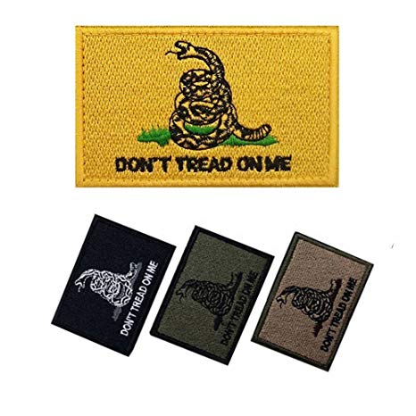 AxeSickle (2x3 Inches) Don't tread on me embroidered patch,American flag patch,military patches Morale patch,4 Pieces Tactical Flag Patch.