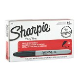 Sharpie Fine Point Permanent Markers Box of 12 Markers Black 30001