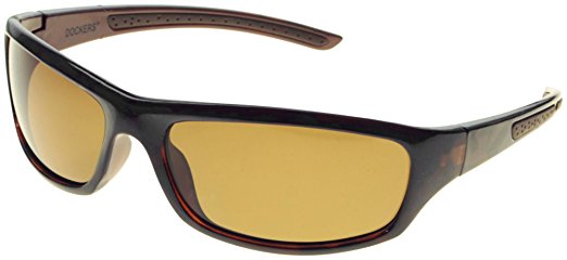 Dockers Mens Polarized Sport Sunglasses One Size Brown