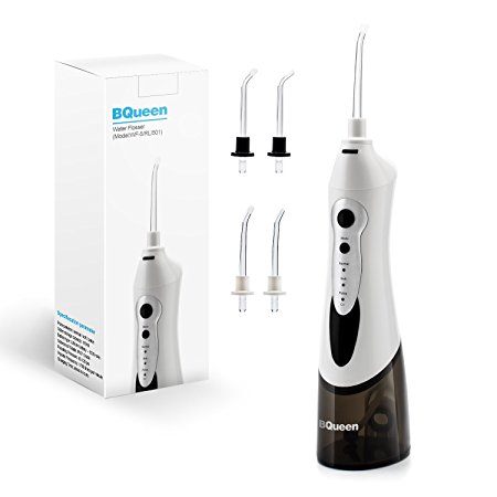 Water Flosser, Professional Cordless Dental Oral Irrigator IPX7 Waterproof - 3 Modes Portable & Rechargeable Electric Large Capacity Water Flosser - 4 Nozzles for Tooth Care, Braces & Bridges.