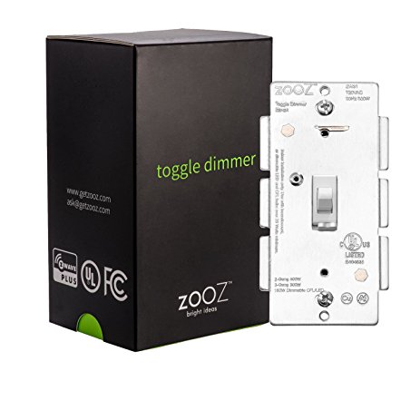 Zooz Z-Wave Plus Toggle Dimmer Light Switch ZEN24 VER 2.0 (White), Works with Existing Mechanical 3-Way Switch