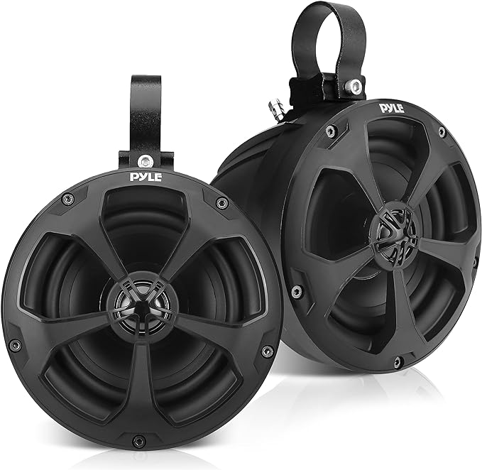 Pyle 2-Way Dual Waterproof Off-Road Speakers - 5.25 Inch 1000W Marine Grade Wake Tower Speakers System, Full Range Outdoor Audio Stereo Speaker for ATV, UTV, Quad, Jeep, Boat - Pyle PLUTV51BK,Black