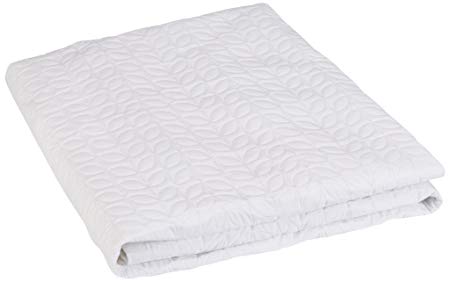 Perfect Fit PEVA Leaf Quilted Waterproof Mattress Pad, King, White