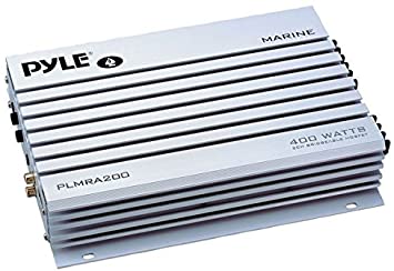 Pyle Hydra Marine Amplifier - Upgraded Elite Series 400 Watt 2 Channel Bridgeable Audio Amplifier - Waterproof, Dual MOSFET Power Supply, GAIN Level Controls, RCA Stereo Input & LED Indicator (PLMRA200)