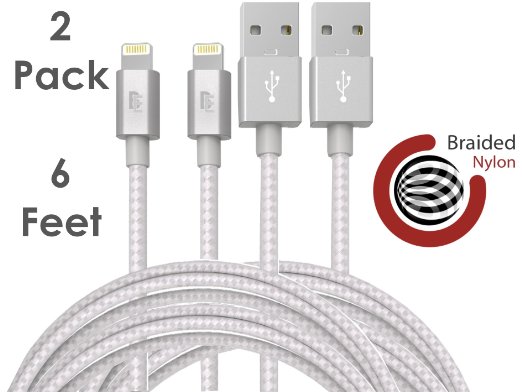 Apple MFI Certified Beam ElectronicsTM Lifetime GuaranteeiPhone 5 and 6 Charging Cable 8 Pin to USB Lightning CableDataSync Cable and Charger for Apple iPhone 5 5S 6 6iPodiPad N 6 Foot 2 Pack