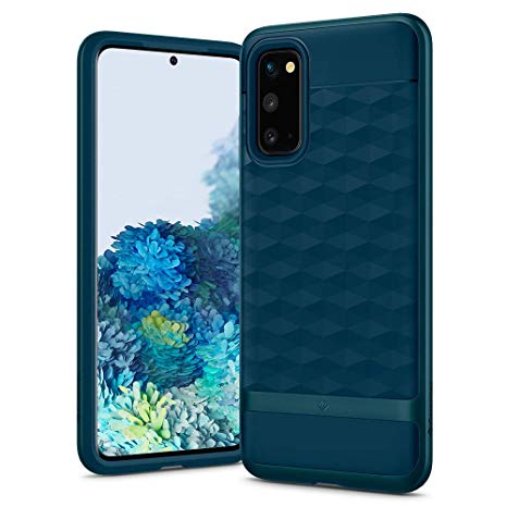 Caseology Parallax for Samsung Galaxy S20 Case (2020) - 3D Pattern and Design - Aqua Green