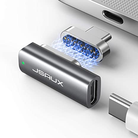 JSAUX Magnetic USB C Adapter 20Pins Type C Connector, Support PD 100W Fast Charging, USB 3.1 Gen 2 10Gbps Data Transfer, 4K@60Hz Video Output Compatible with MacBook Pro/Air, More Type C Devices