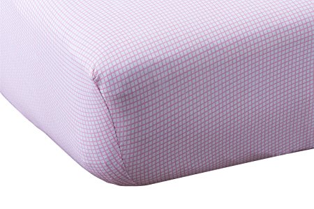 Abstract Baby Fitted Gingham Crib Sheet (24 X 38, Pink)