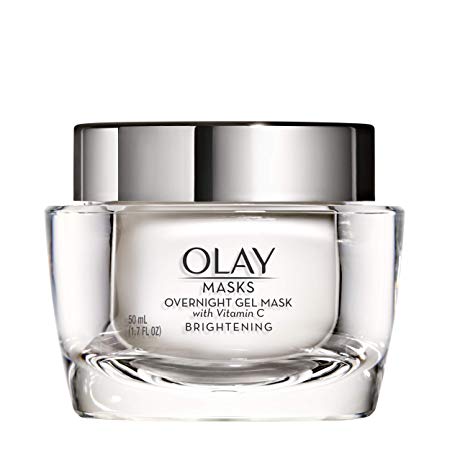 Face Mask Gel by Olay Masks, Overnight Facial Moisturizer with Vitamin C for Brighter Skin, 1.7 Fl Ounce