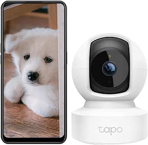 TP-Link Tapo Pan/Tilt AI Smart Home Security Wi-Fi Camera, Baby Monitor, 2K 3MP, Motion & Person Detection, Notification, SD Card Slot, Voice Control, No hub required (Tapo C212)